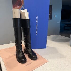 Stuart Weitzman Black Leather Knee-High Boots
